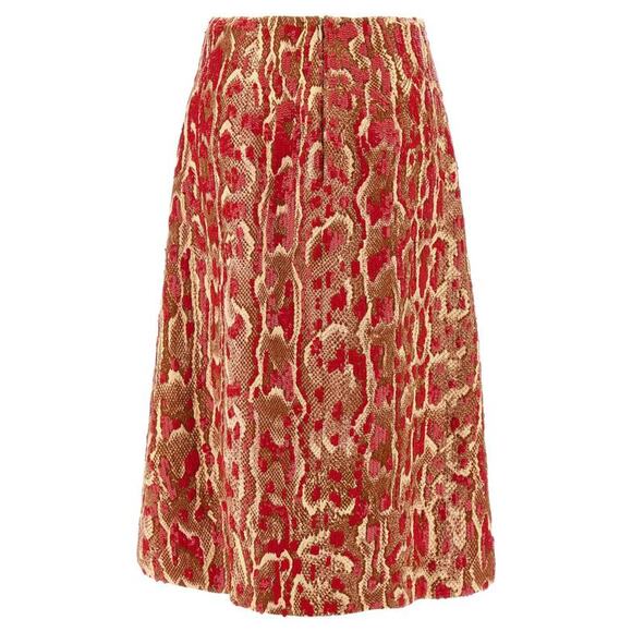 Dries Van Noten Shera Sequined Snake Print Skirt in Brique 34 US 2 - Picture 4 of 6